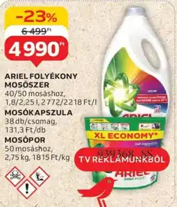 Auchan Ariel folyékony mosószer / mosókapszula / mosópor ajánlat