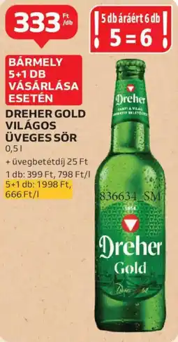 Auchan Dreher Gold Világos üveges sör ajánlat