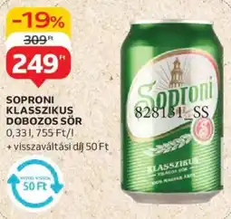 Auchan Soproni Klasszikus dobozos sör ajánlat