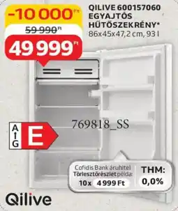 Auchan Qilive 600157060 hűtőszekrény ajánlat