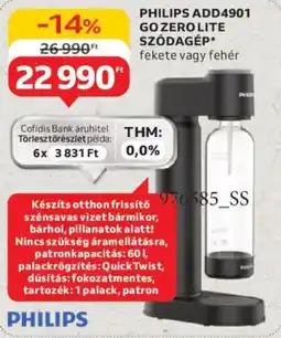 Auchan Philips ADD4901 Go Zero Lite szódagép ajánlat