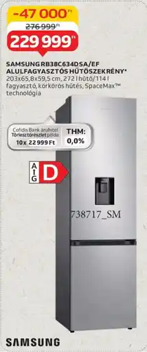 Auchan Samsung RB38C634DSA/EF alulfagyasztós hűtőszekrény ajánlat