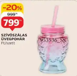 Auchan Szívószálas üvegpohár ajánlat