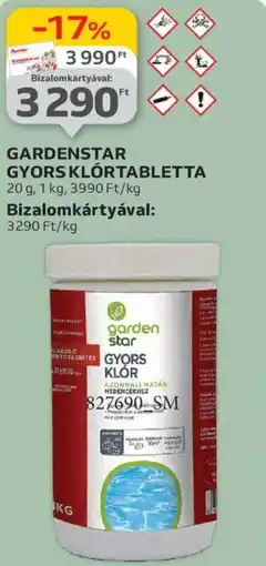 Auchan Gardenstar gyors klórtabletta ajánlat