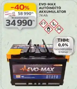 Auchan Evo-Max autóindító akkumulátor ajánlat