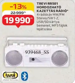 Auchan Trevi RR501 hordozható kazettás rádió ajánlat