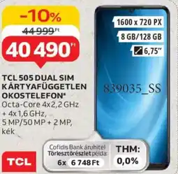 Auchan TCL 505 Dual Sim kártyafüggetlen okostelefon ajánlat