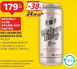 Auchan Welsenburg dobozos sör ajánlat