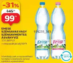Auchan Emese szénsavas, szénsavmentes ásványvíz ajánlat