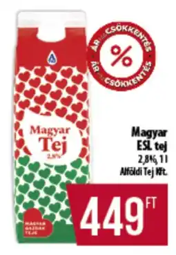 Coop Magyar ESL tej 2,8% ajánlat