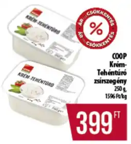 Coop COOP Krém-Tehéntúró zsírszegény ajánlat