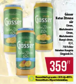 Coop Gösser Natur Zitrone sör ajánlat