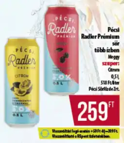 Coop Pécsi Radler Prémium sor több ízben ajánlat