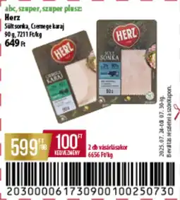 Coop HERZ Sült sonka, Csemege karaj ajánlat
