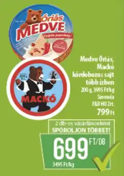 Coop Medve Óriás, Mackó kördobozos sajt tobb ízben ajánlat