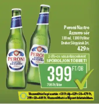 Coop Peroni Nastro Azzurro sör ajánlat