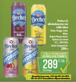 Coop Dreher 24 alkoholmentes sör több ízben ajánlat