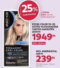Rossmann Syoss Color 10-53 hűvös világosszőke tartós hajfesték ajánlat
