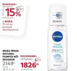 Rossmann Nivea Fresh Natural pumpás női dezodor ajánlat