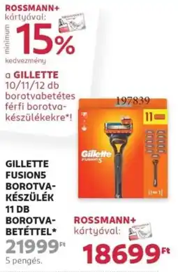 Rossmann Gillette Fusions borotva- készülék borotva- betétte ajánlat