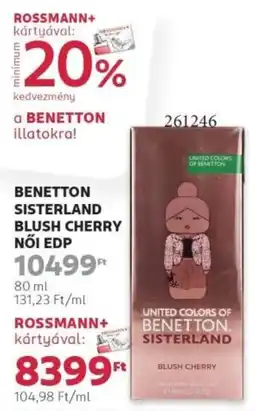 Rossmann Benetton Sisterland Blush Cherry női edp ajánlat