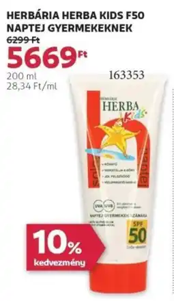 Rossmann Herbária Herba Kids F50 naptej gyermekeknek ajánlat