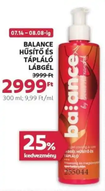 Rossmann Balance hűsítő és tápláló lábgél ajánlat