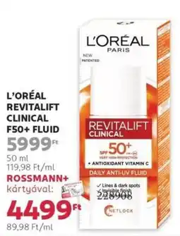 Rossmann L'oréal Revitalift Clinical F50+ fluid ajánlat
