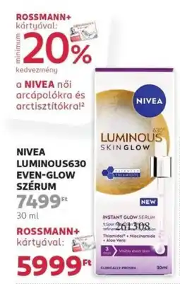 Rossmann Nivea Luminous630 even-glow szérum ajánlat