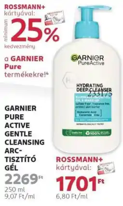 Rossmann Garnier Pure Active gentle cleansing arctisztító gél ajánlat