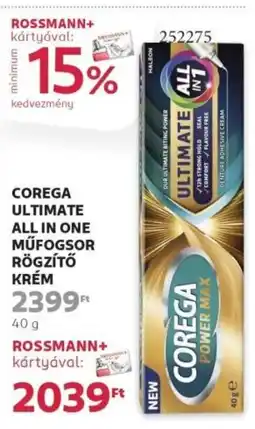 Rossmann Corega Ultimate All in One műfogsor rögzítő krém ajánlat