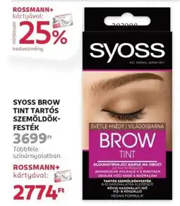 Rossmann Syoss Brow Tint tartós szemöldök- festék ajánlat