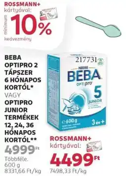 Rossmann Beba Optipro 2 tápszer 6 hónapos kortól ajánlat