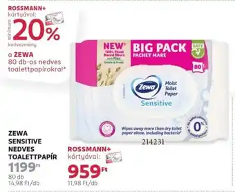 Rossmann Zewa sensitive nedves toalettpapír ajánlat