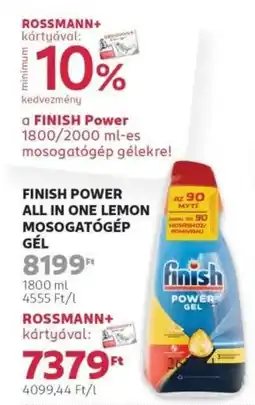 Rossmann Finish Power All in One lemon mosogatógép gél ajánlat