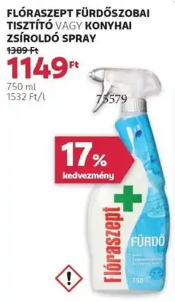 Rossmann Flóraszept fürdőszobai tisztító, konyhai zsíroldó spray ajánlat