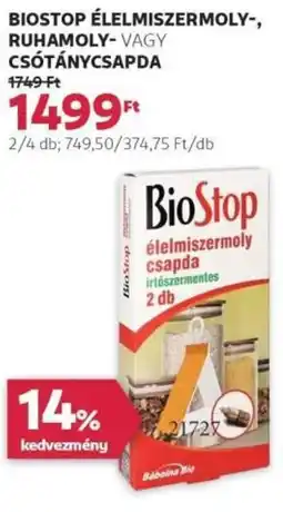 Biostop élelmiszermoly-, ruhamoly-vagy csótánycsapda