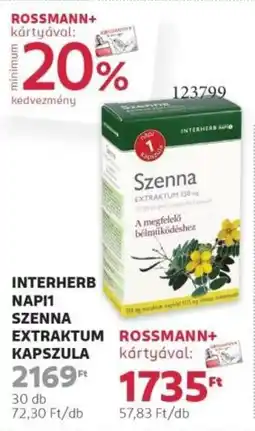 Rossmann Interherb NAPI1 Szenna extraktum kapszula ajánlat