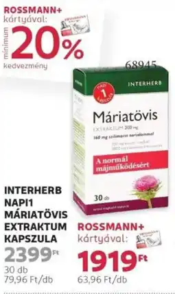 Rossmann Interherb NAPI1 máriatövis extraktum kapszula ajánlat