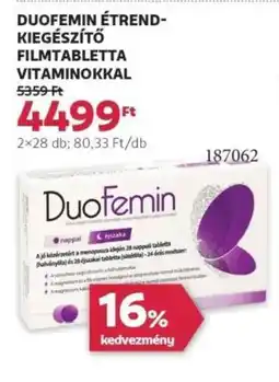Rossmann Duofemin étrend- kiegészítő filmtabletta vitaminokkal ajánlat