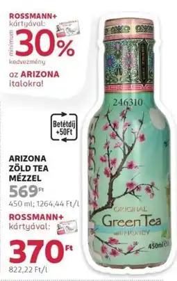 Rossmann Arizona zöld tea mézzel ajánlat
