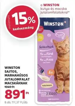 Rossmann Winston sajtos, marhahúsos jutalomfalat macskáknak ajánlat