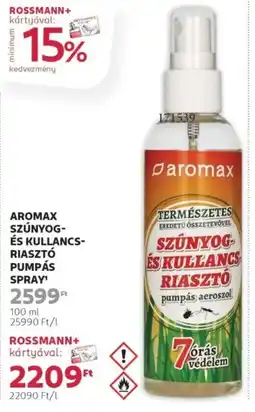 Rossmann Aromax szúnyog- és kullancs- riasztó pumpás spray ajánlat