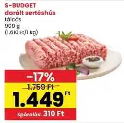 Spar S-BUDGET darált sertéshús ajánlat