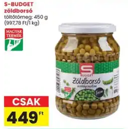 Spar S-BUDGET zöldborsó ajánlat