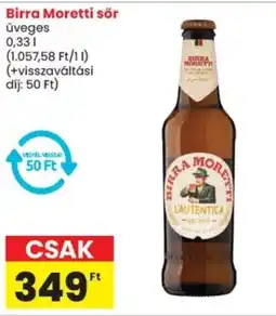 Spar Birra Moretti sör ajánlat