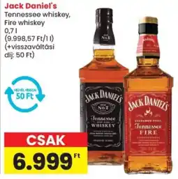 Spar Jack Daniel's Tennessee whiskey, Fire whiskey ajánlat