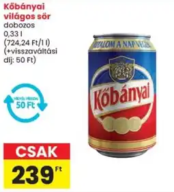 Spar Kőbányai világos sör ajánlat