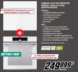 MediaMarkt Gorenje GI6401WSC indukciós főzőlap + BOS6747A01WG beépíthető sütő ajánlat