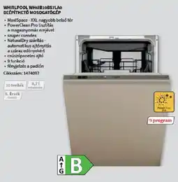 MediaMarkt Whirlpool WH61B10BS7LA0 beépíthető mosogatógép ajánlat